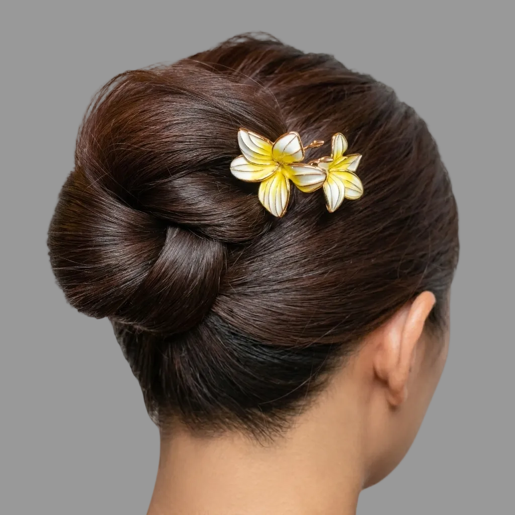 Golden Plumeria Curve | 14k Gold Plated Copper Hawaiian Bloom Hairpin