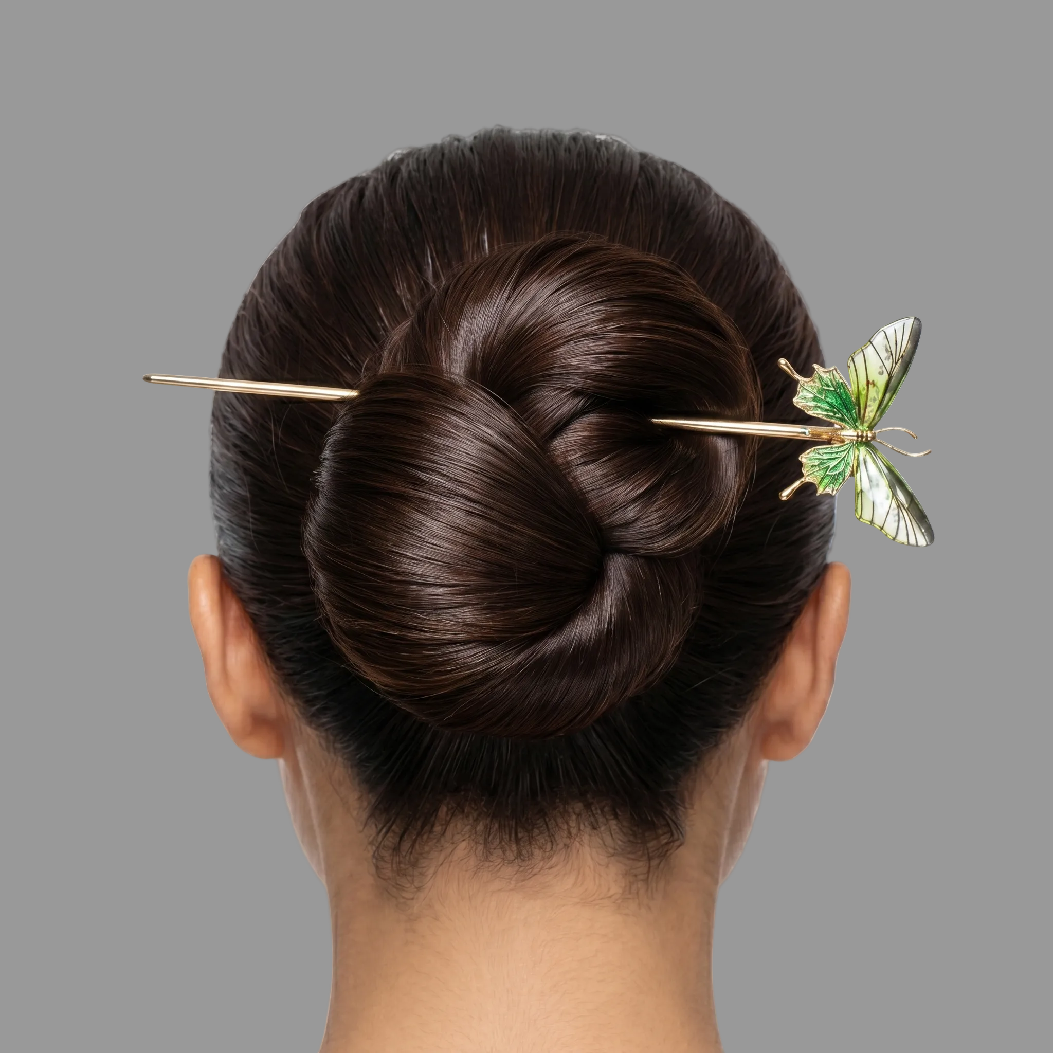 Emerald Dragonfly Wing | 16.5cm 14k Gold Plated Copper Hairpin