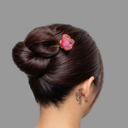 Rose Quartz Magnolia | 14k Gold Plated Copper Artisan Hairpin