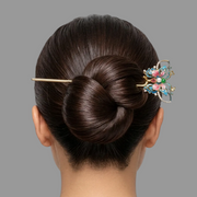 Ethereal Azure Butterfly | 16cm 14k Gold Plated Double-Prong Hair Fork