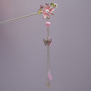 Lotus Blossom Butterfly Tassel Hairpin
