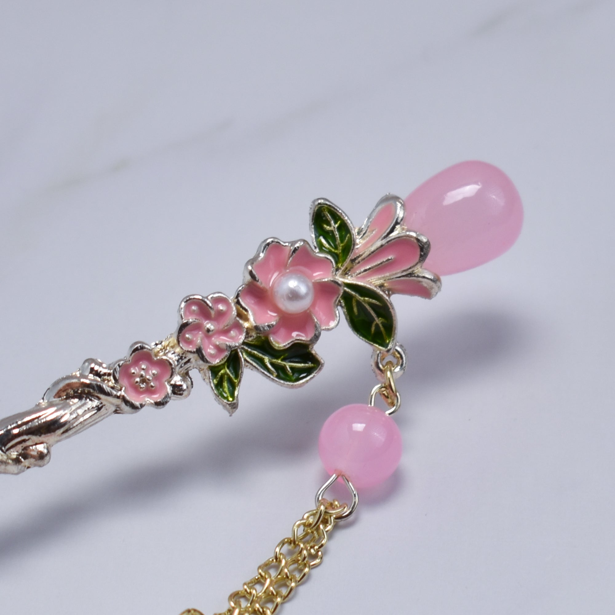 Garden Blossom Droplet Tassel Hairpin