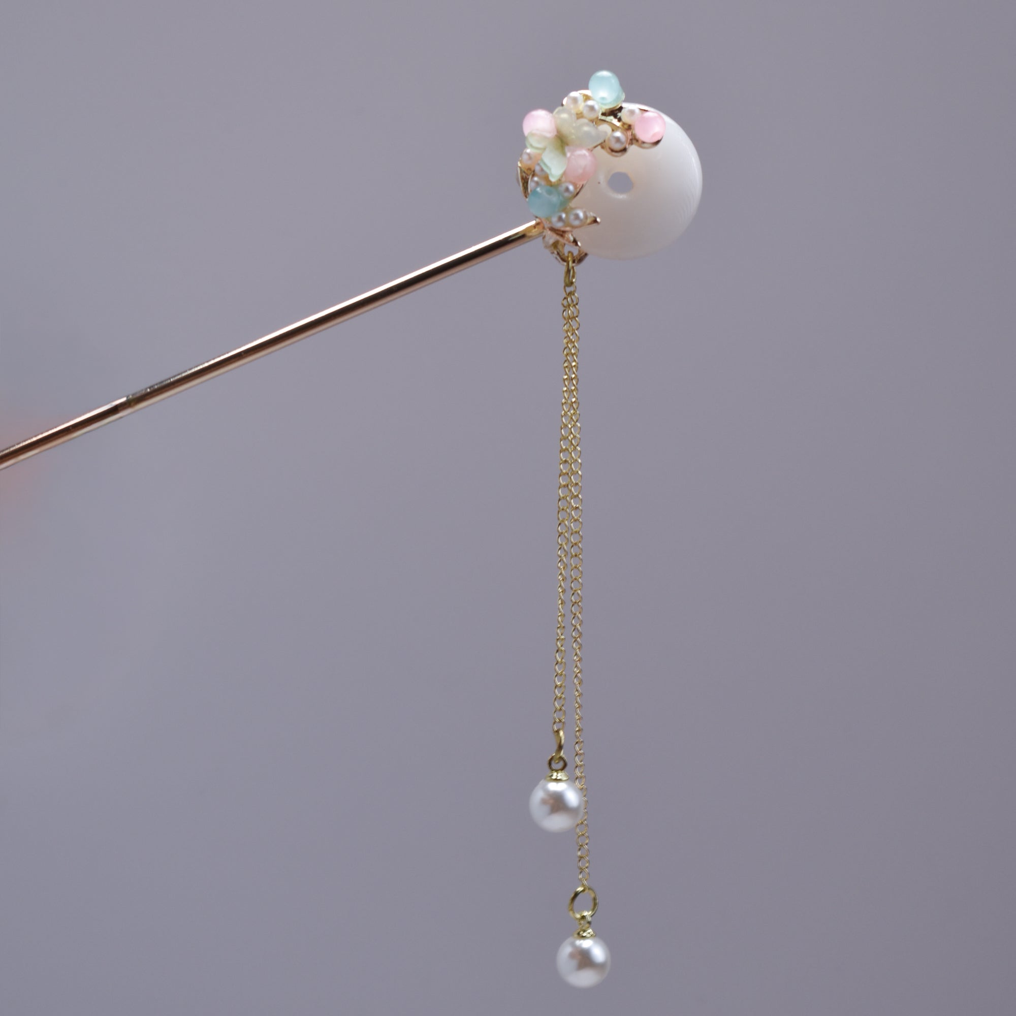 Moonlit Pastel Blossom Hairpin