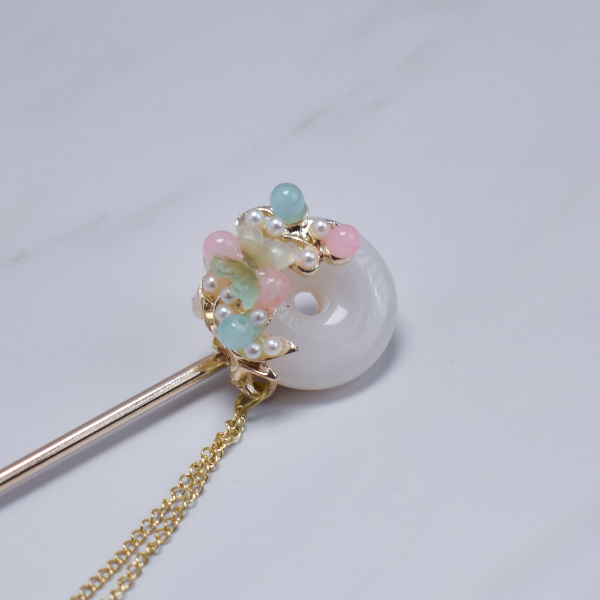 Moonlit Pastel Blossom Hairpin