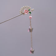 Blooming Fan Butterfly Tassel Hairpin