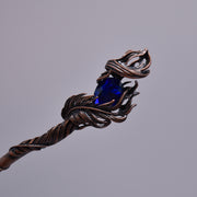 Enchanted Ember Hair Stick – Sapphire Flame