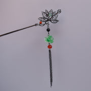 Emerald Lotus Guardian Hairpin