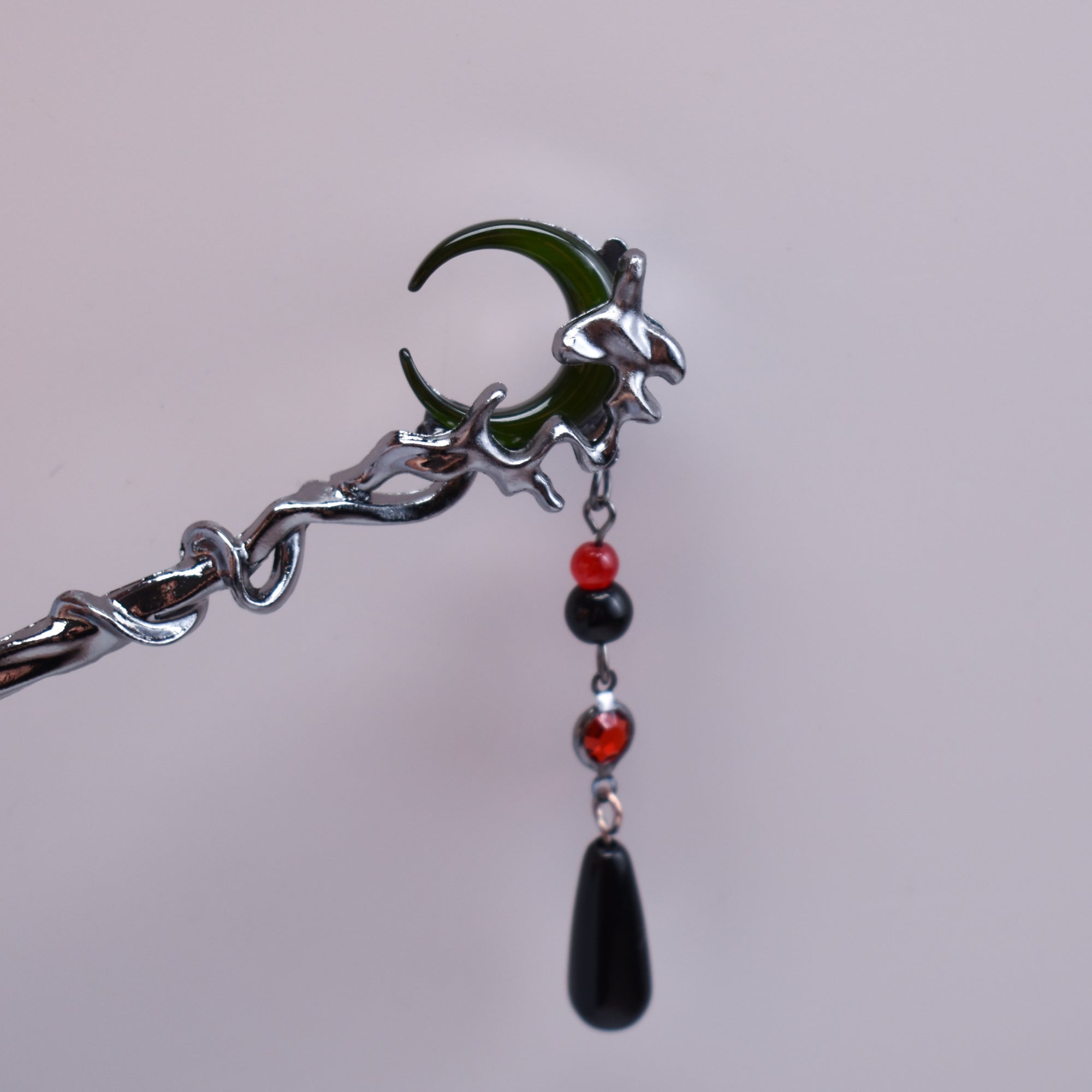 Crimson Eclipse Dragon Hairpin