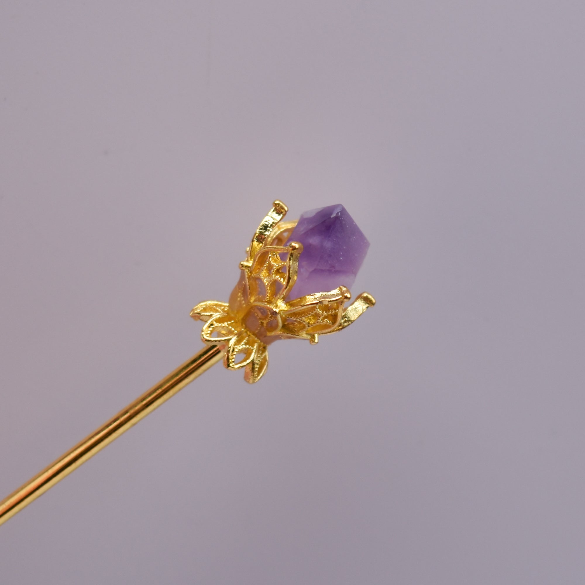 Crystal Blossom Gemstone Hairpin