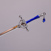 Crystal Heart Sword Hairpin – Blue & Green Enamel Variants