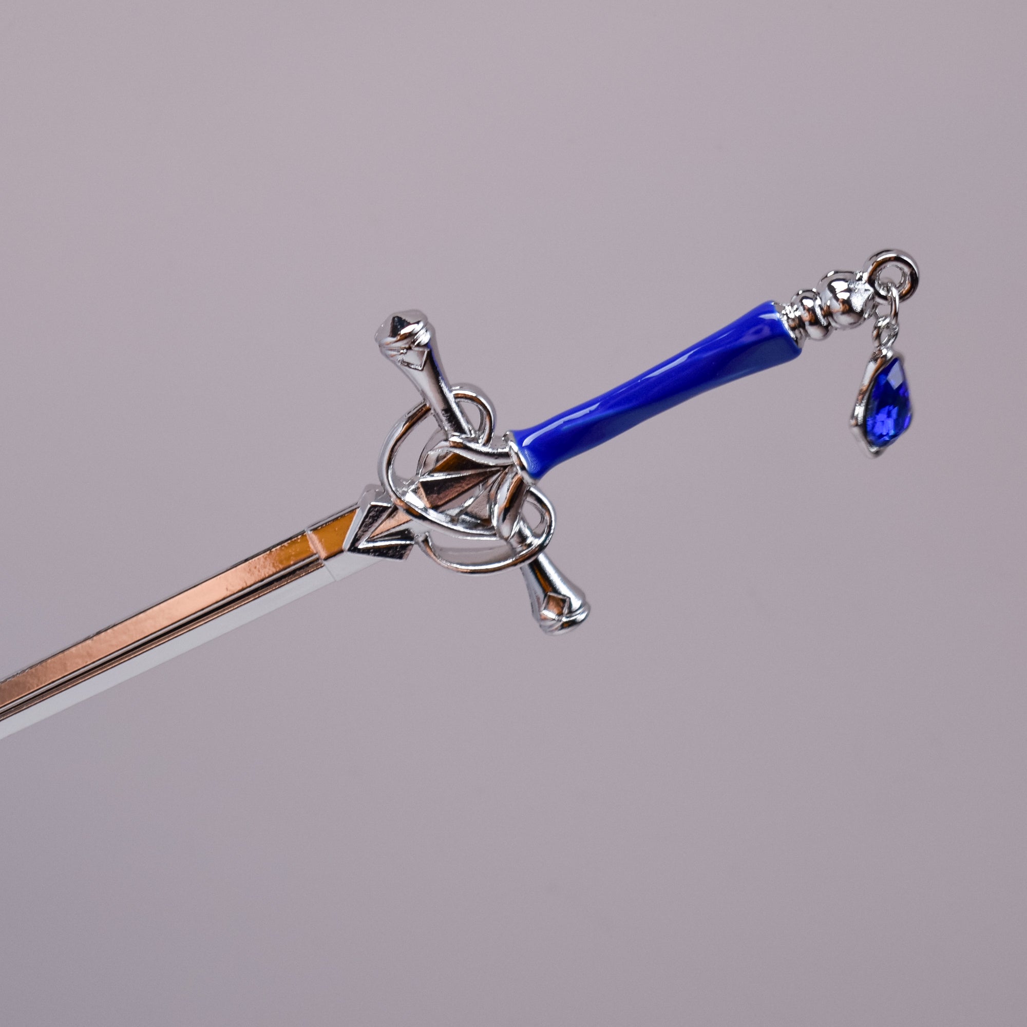 Crystal Heart Sword Hairpin – Blue & Green Enamel Variants