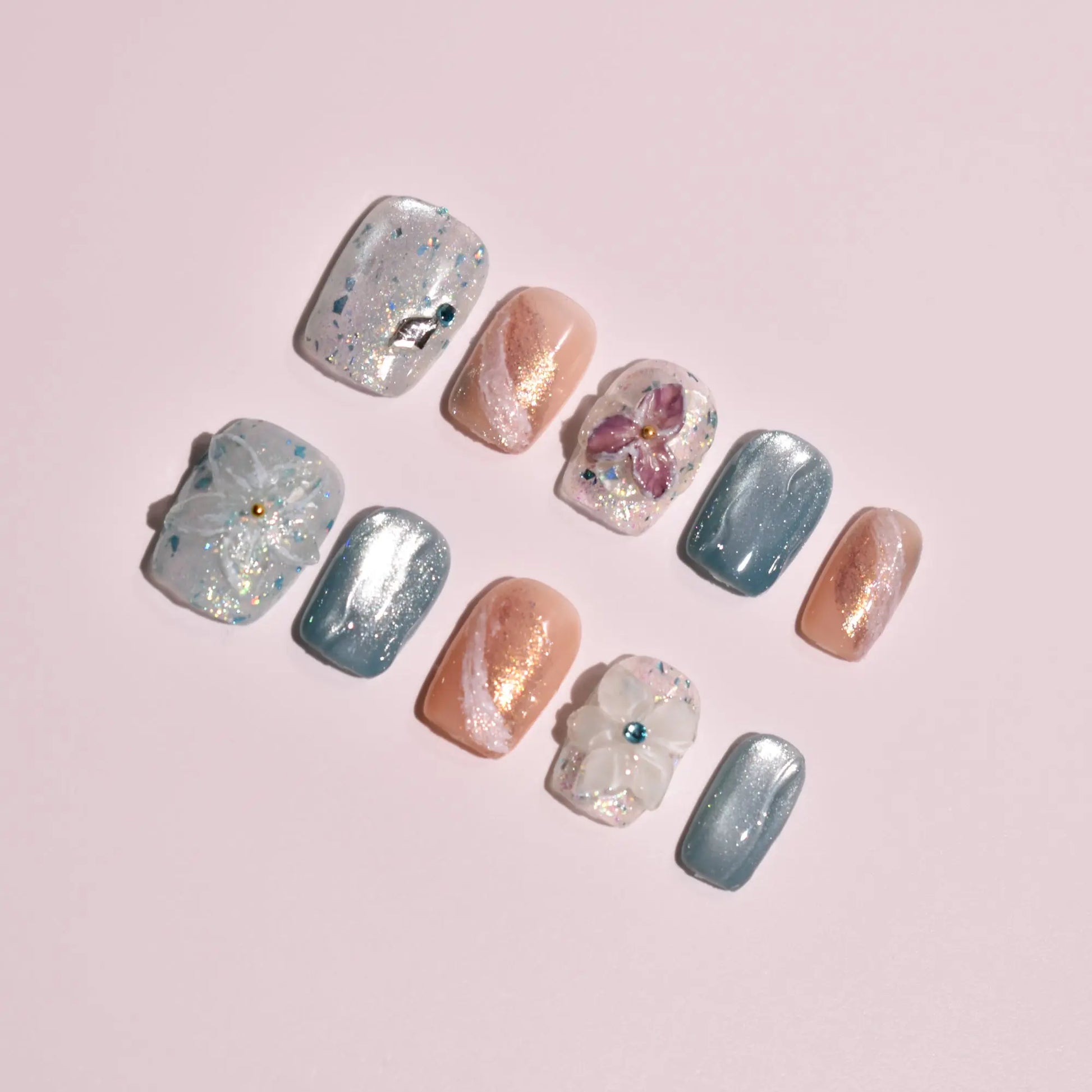 Celestial Blossom & Moonlight Mist Press-On Nails Bling Empire