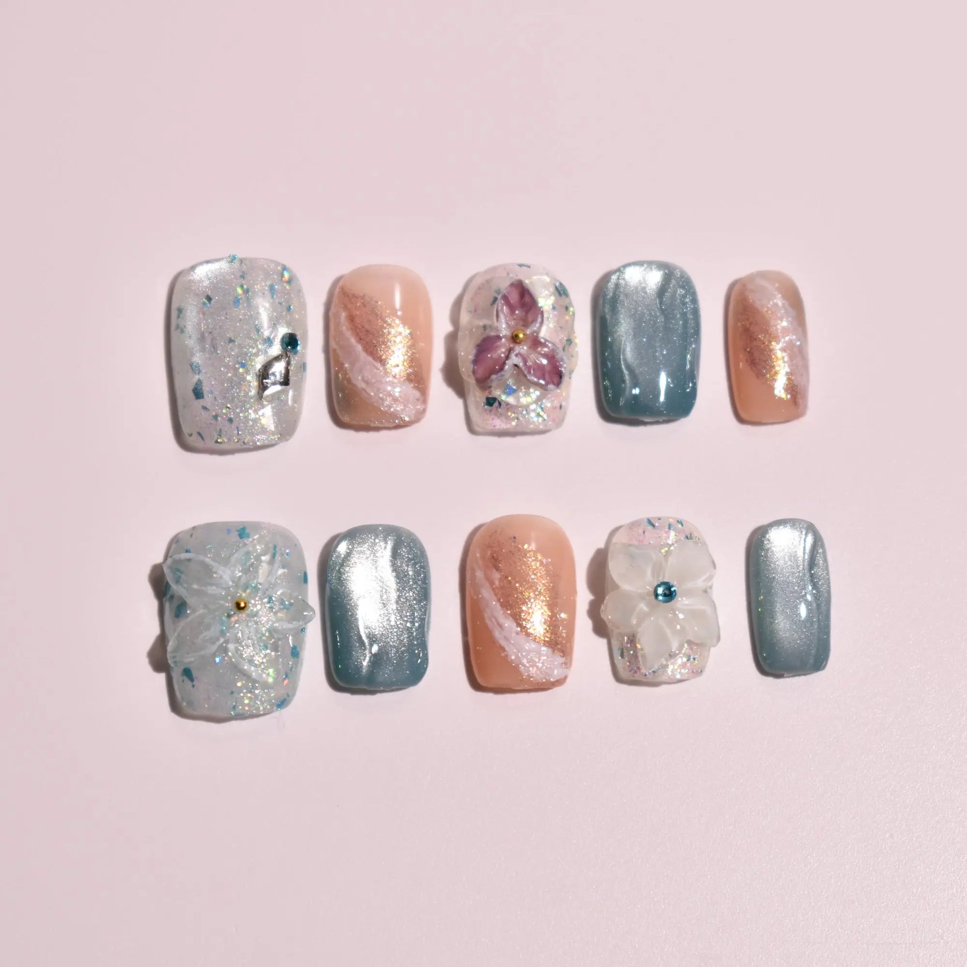 Celestial Blossom & Moonlight Mist Press-On Nails Bling Empire