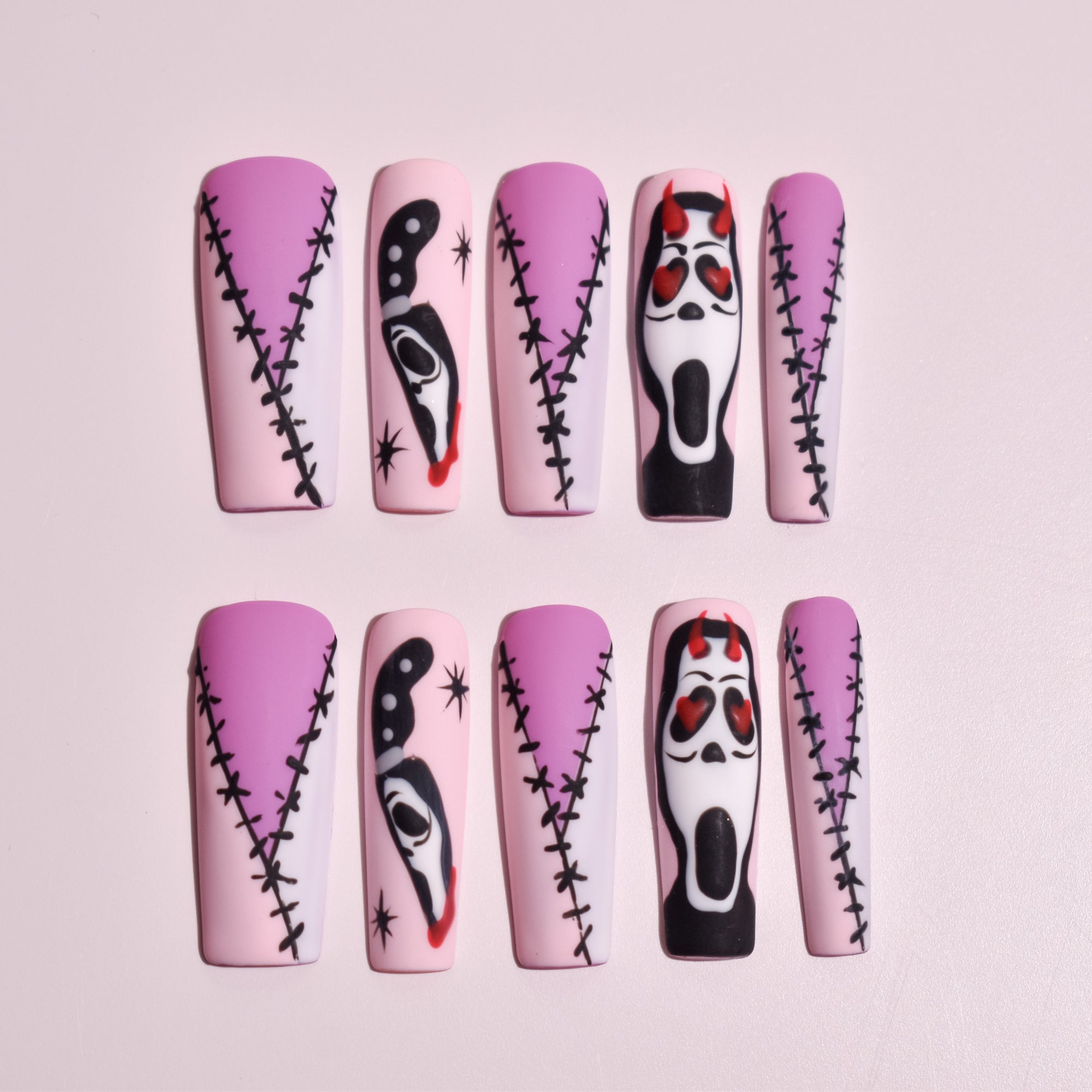 Akuma Love Scream | Extra Long Square Gothic Press-On Nails