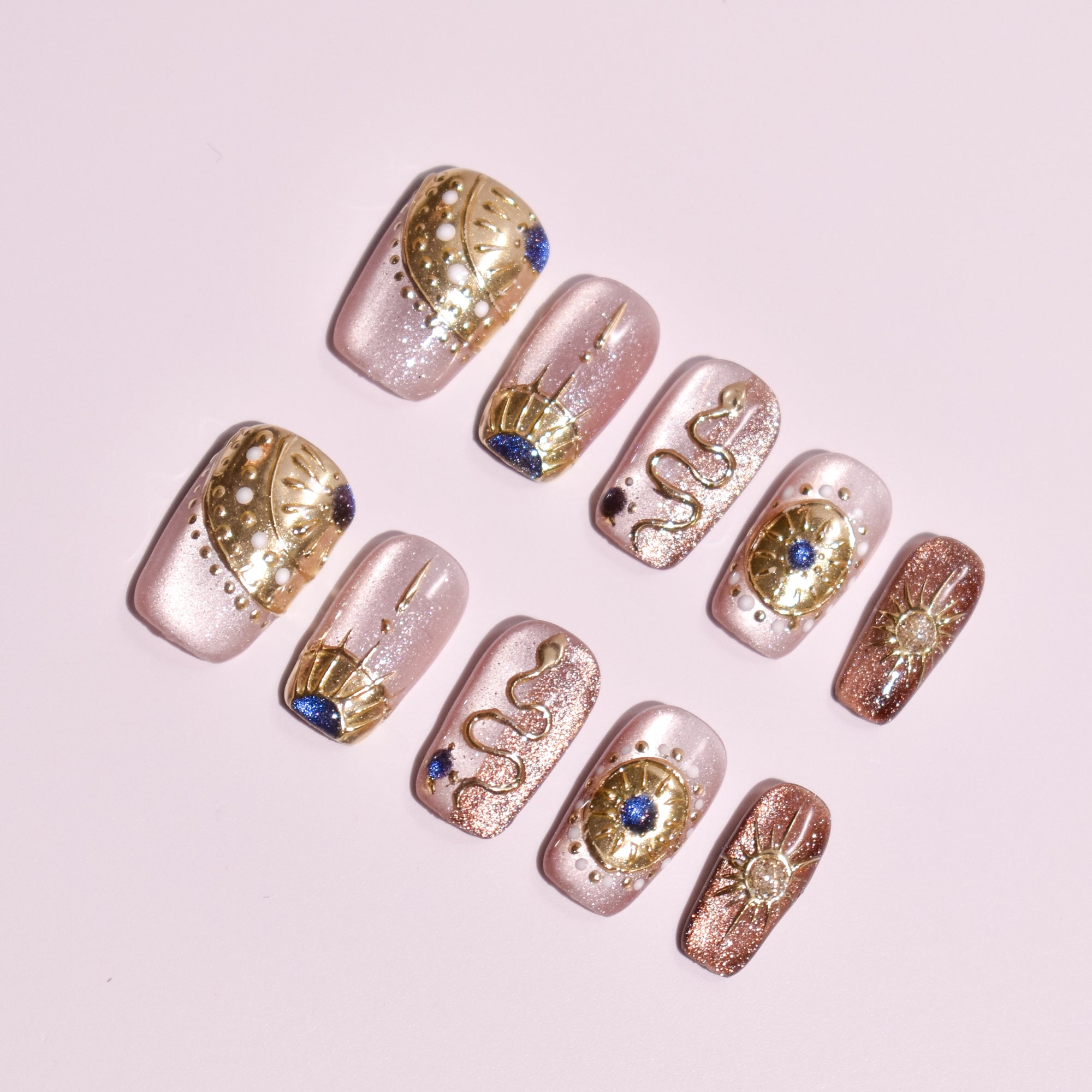 Komorebi Frost | Handmade Press-on Nails | Custom Japanese Nail Art