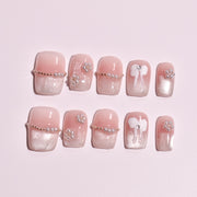 Kira Kira Ribbon | Handmade Press-on Nails | Custom Japanese Nail Art