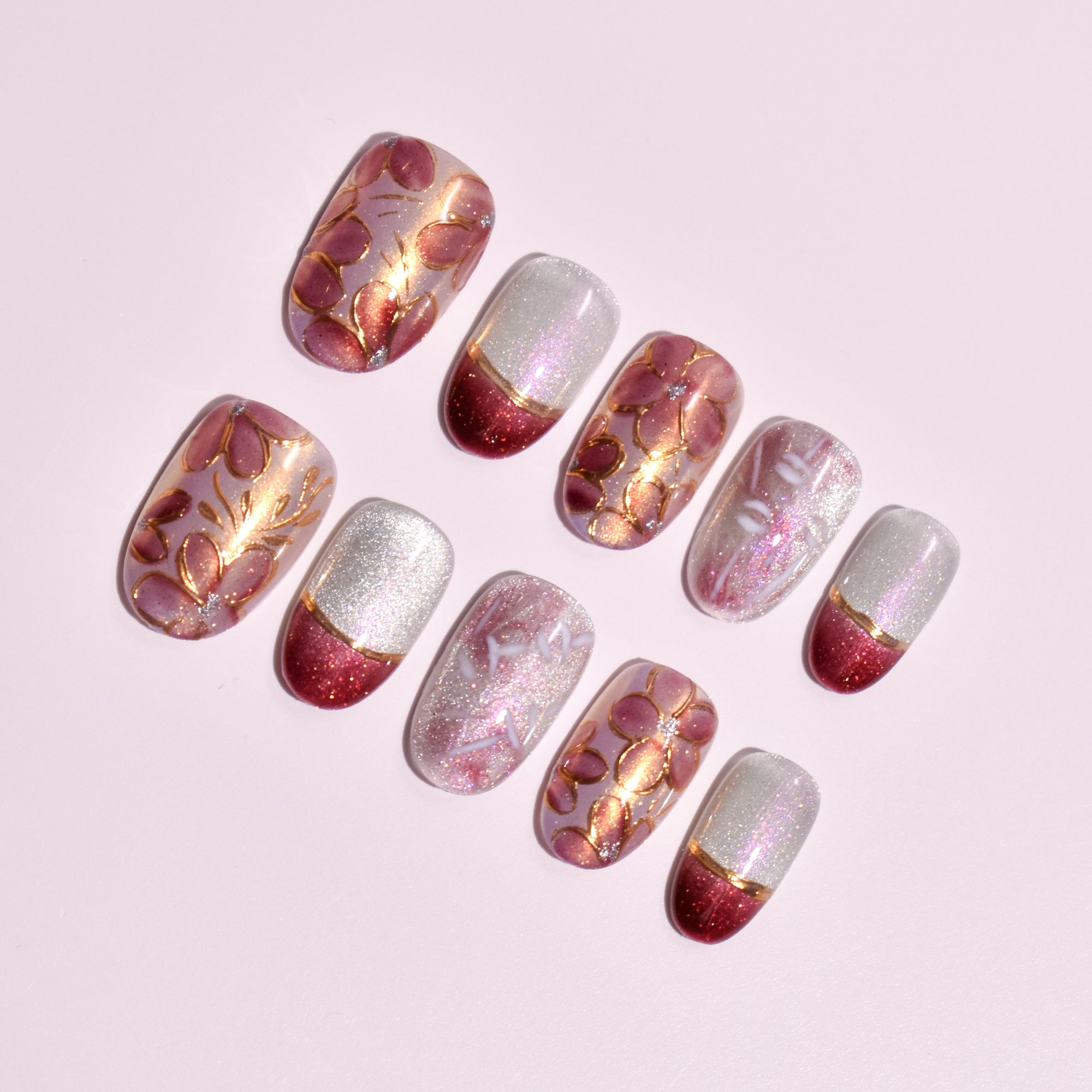 Komorebi no Kōun | Handmade Press-on Nails | Custom Japanese Nail Art