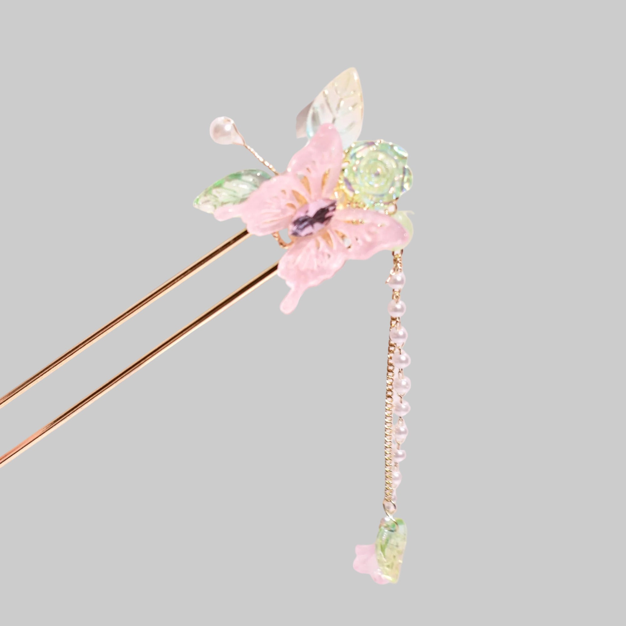 Papillon d'Éclat | Jeweled Garden Butterfly Kanzashi Hairpin