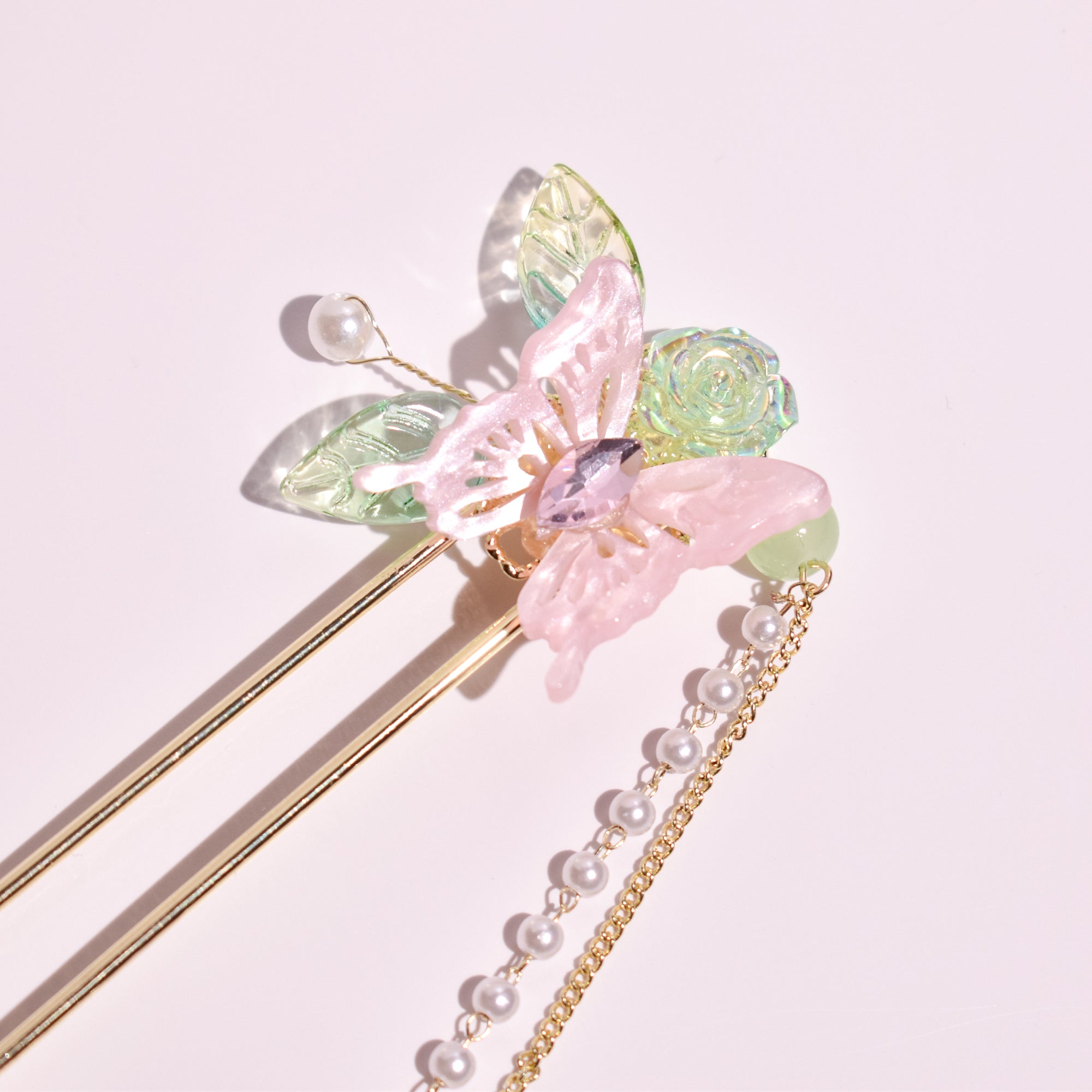 Papillon d'Éclat | Jeweled Garden Butterfly Kanzashi Hairpin