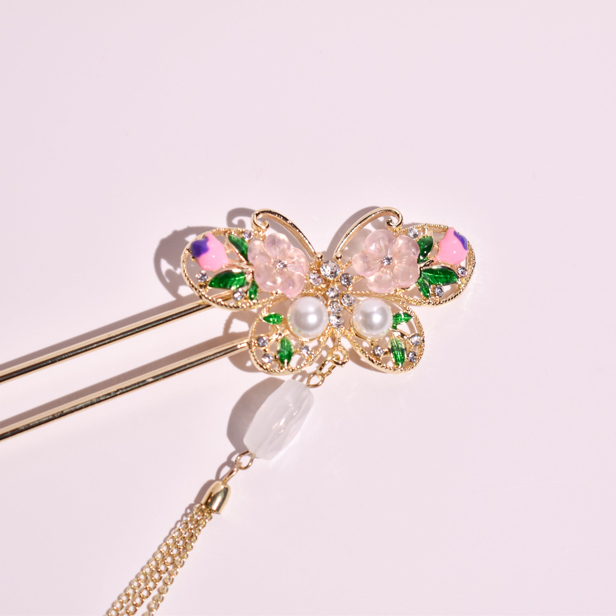 Papillon d'Or Bloom | Enchanted Butterfly Kanzashi Hairpin