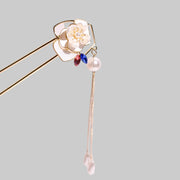 Imperial Sakura Jewel | Ornate Crystal & Pearl Kanzashi