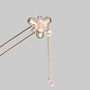 Sakura Pearl Whisper | Elegant Floral Kanzashi Hairpin