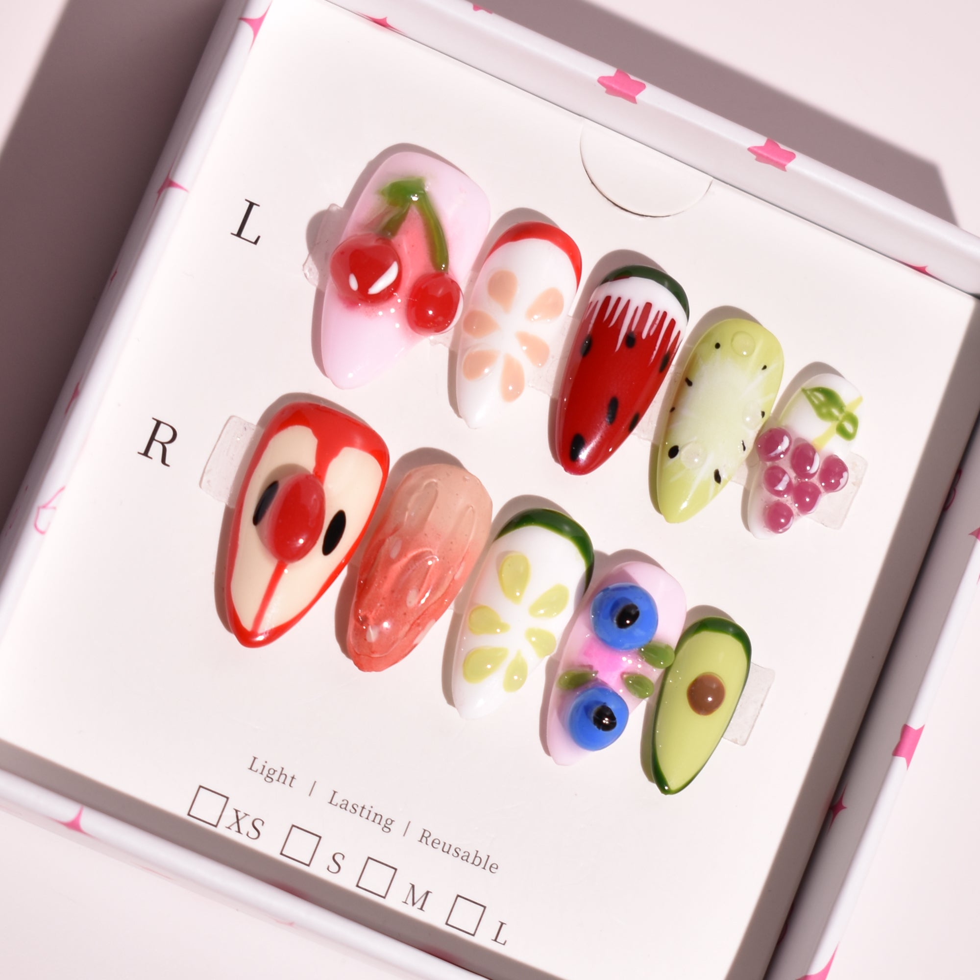 Sugar Orchard Medium Almond 3D Fruit Press-On Nails | b3B85