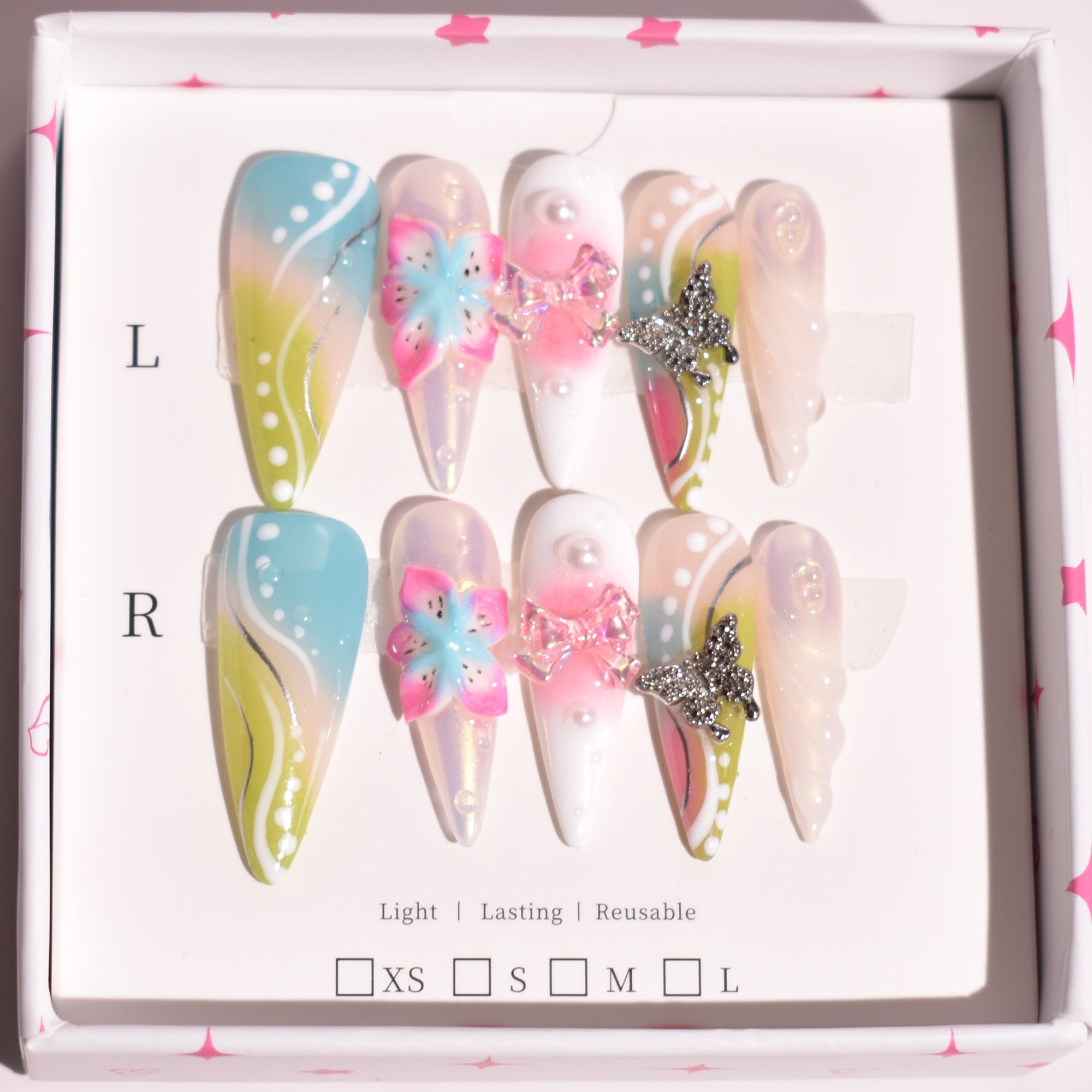 Pastel Mirage – Long Stiletto Press-On Nails | b3B64
