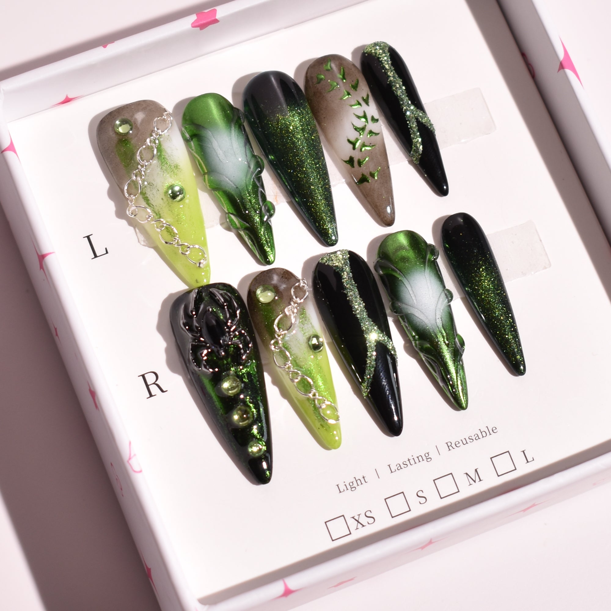 Serpent Grove – Long Stiletto Press-On Nails | b3B61