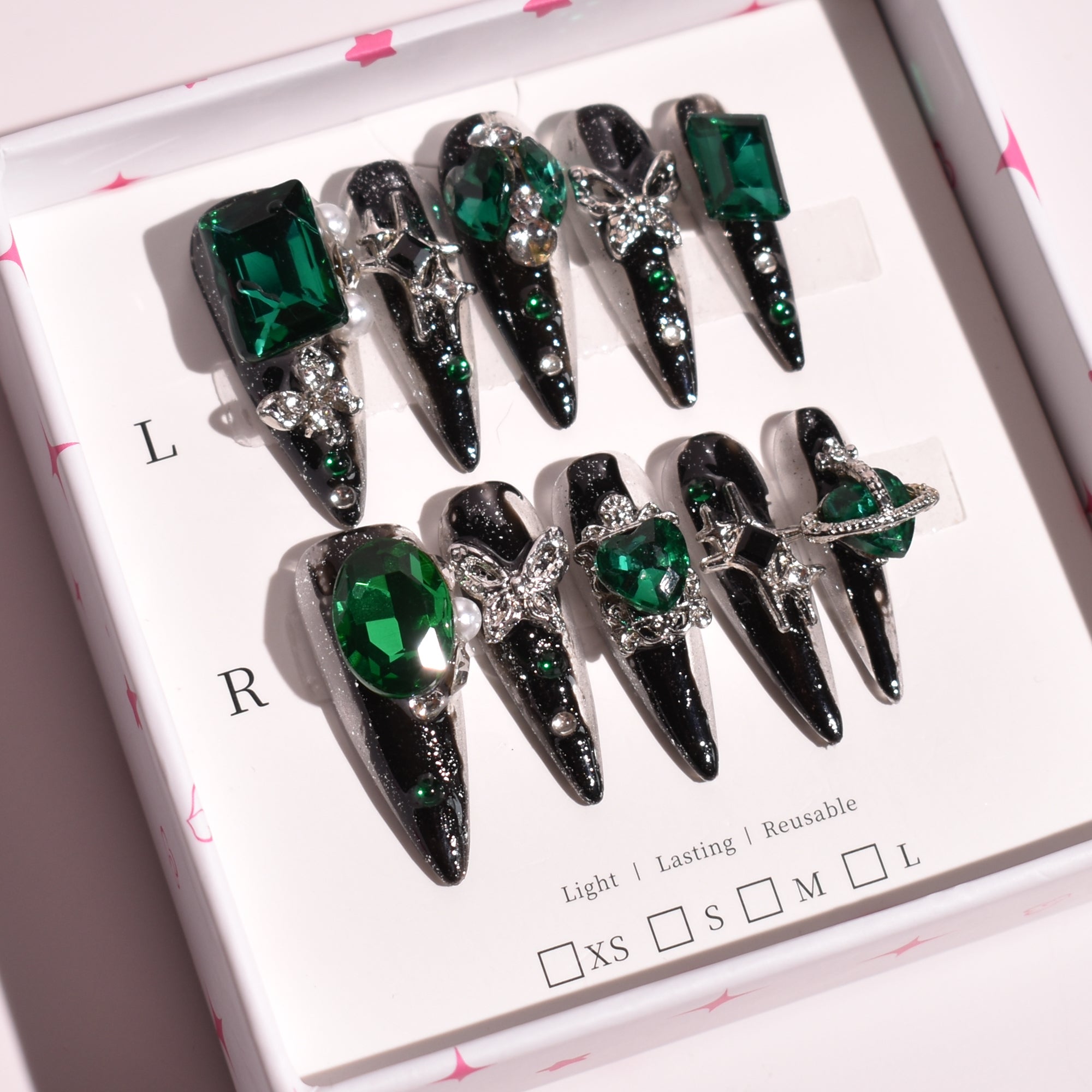 Verdant Dominion – Long Stiletto Press-On Nails | b3B58