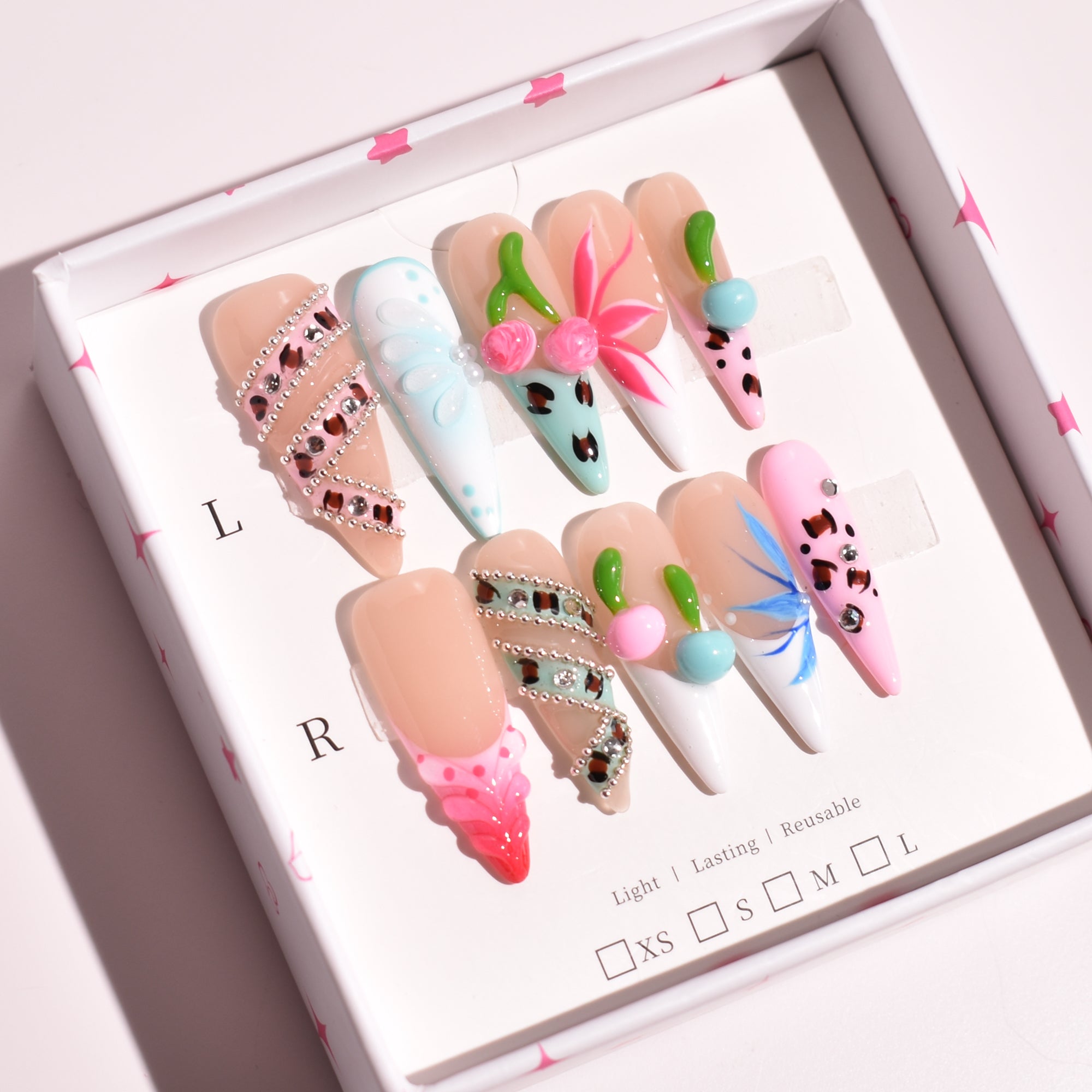 Neon Bazaar – Long Stiletto Press-On Nails | b3B52