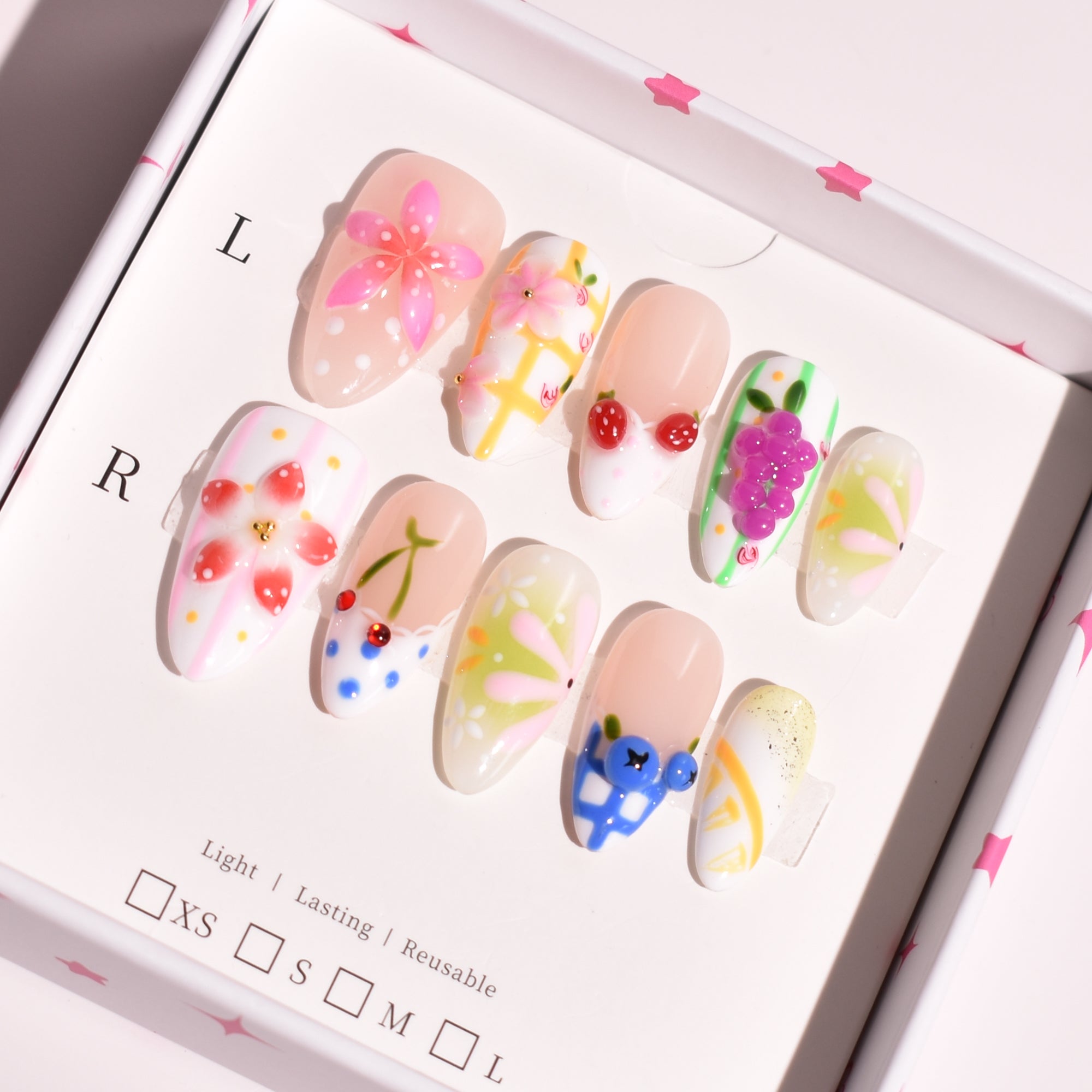 Arcadia Mosaic – Medium Almond Press-On Nails | b3B46