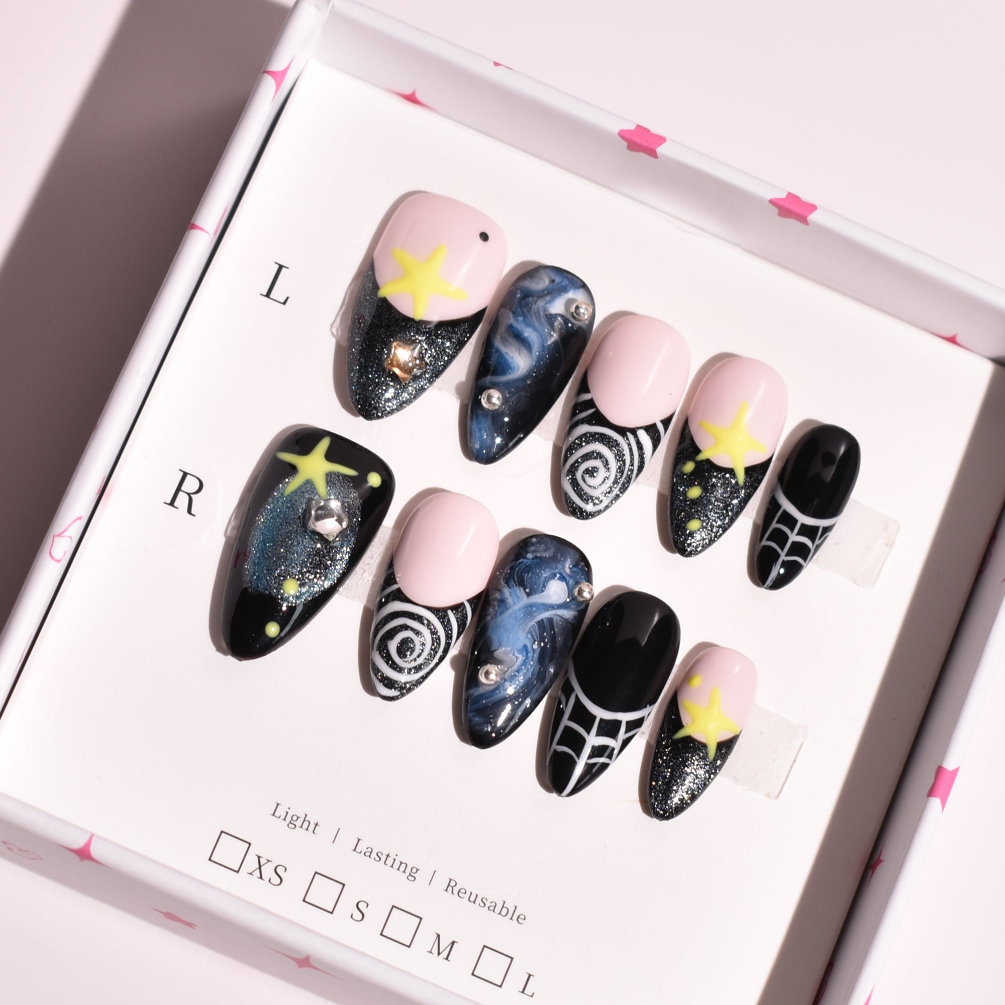 Noctilume Orbit – Medium Almond Press-On Nails | b3B44