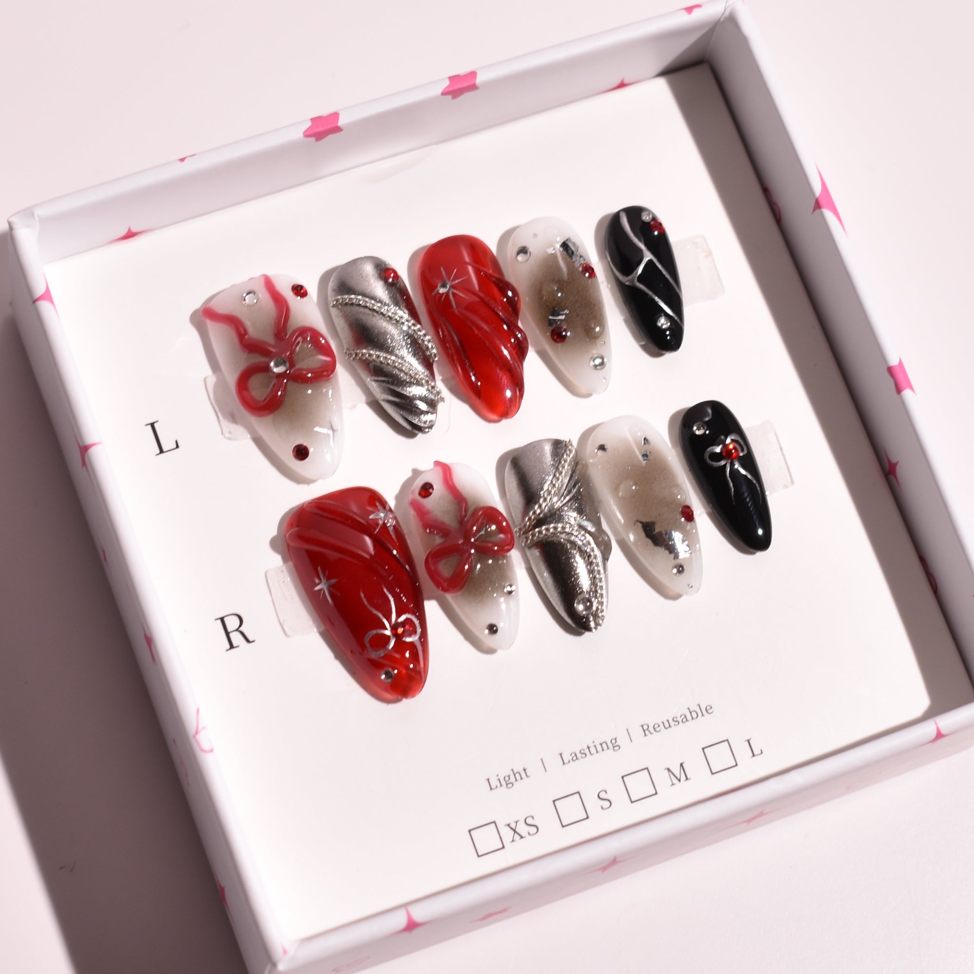 Velour Static – Medium Almond Press-On Nails | b3B42