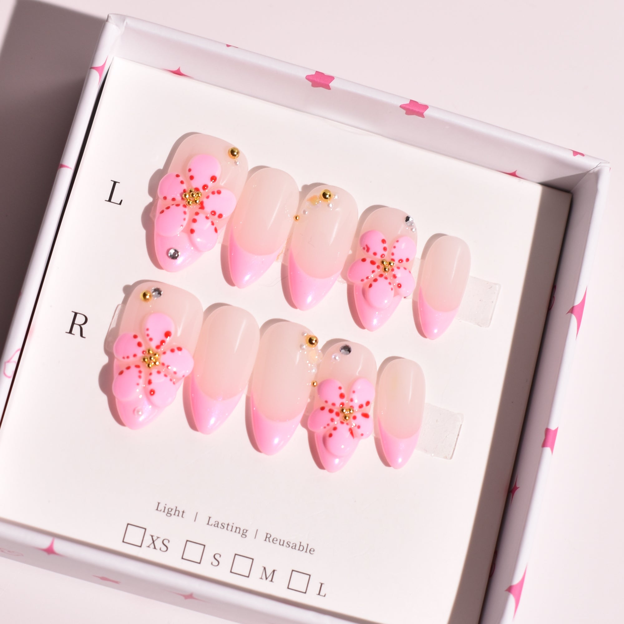 Petaline Aura – Medium Almond Press-On Nails | b3B40