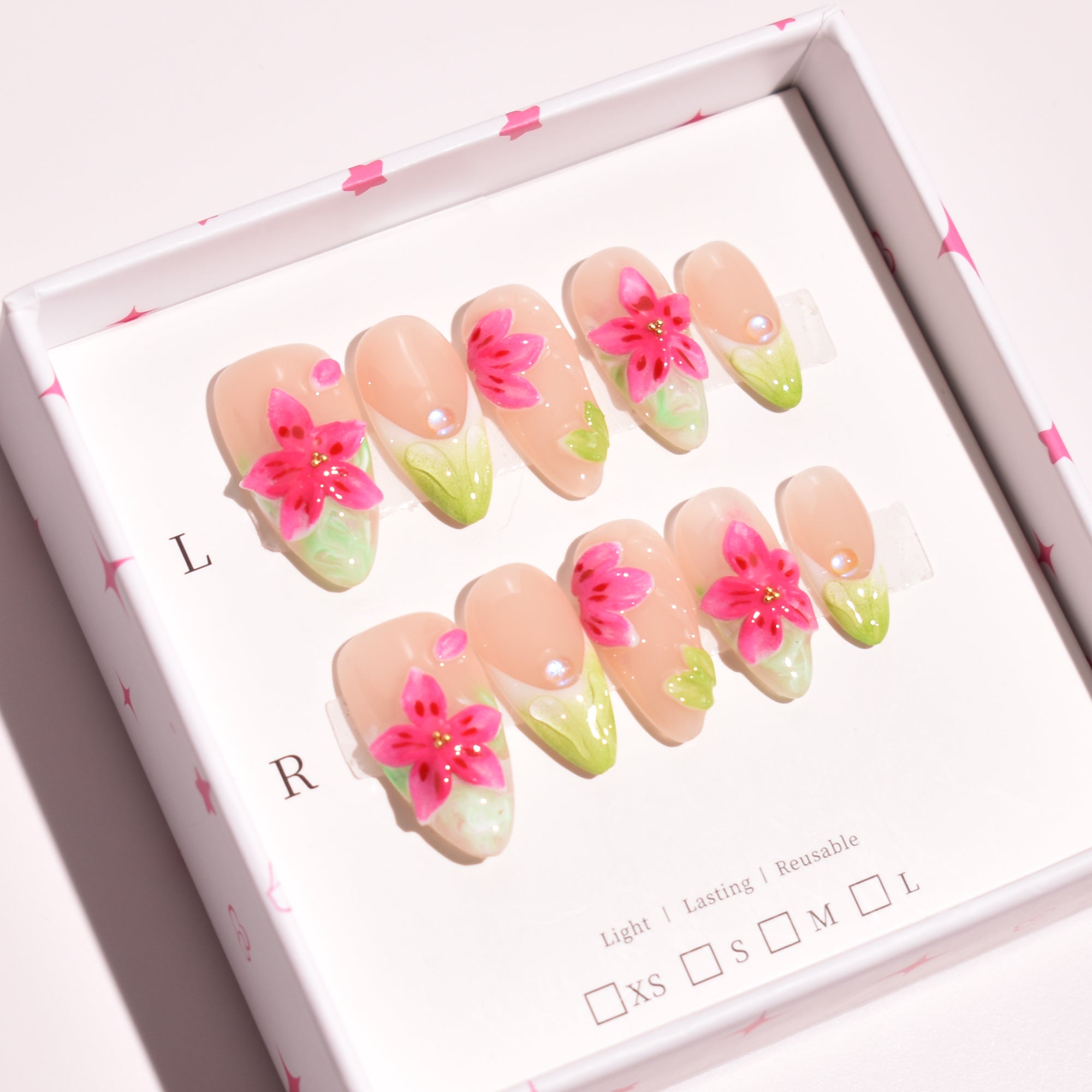 Spring Lily – Medium Almond Press-On Nails | b3B36