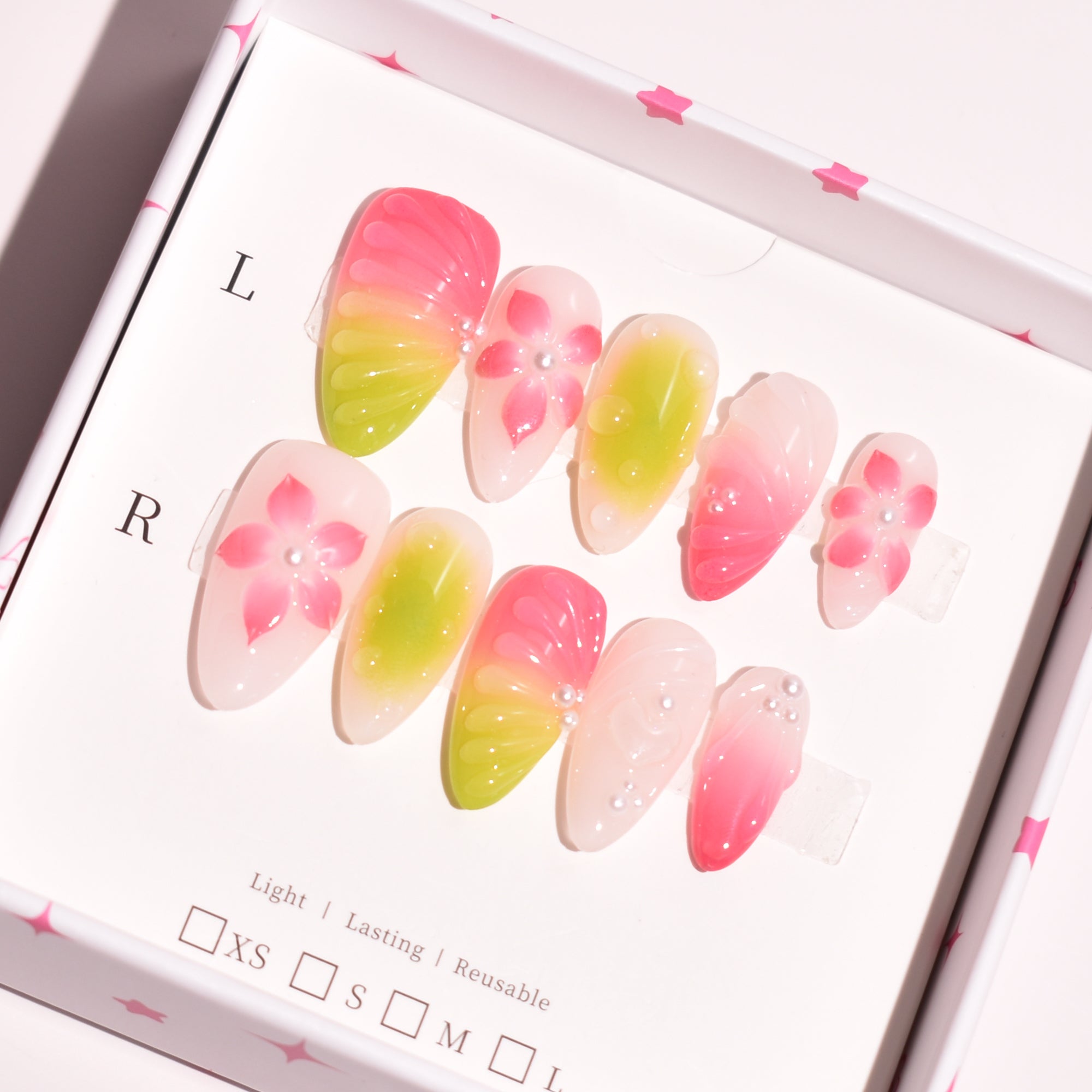 Petal Sorbet – Medium Almond Press-On Nails | b3B27