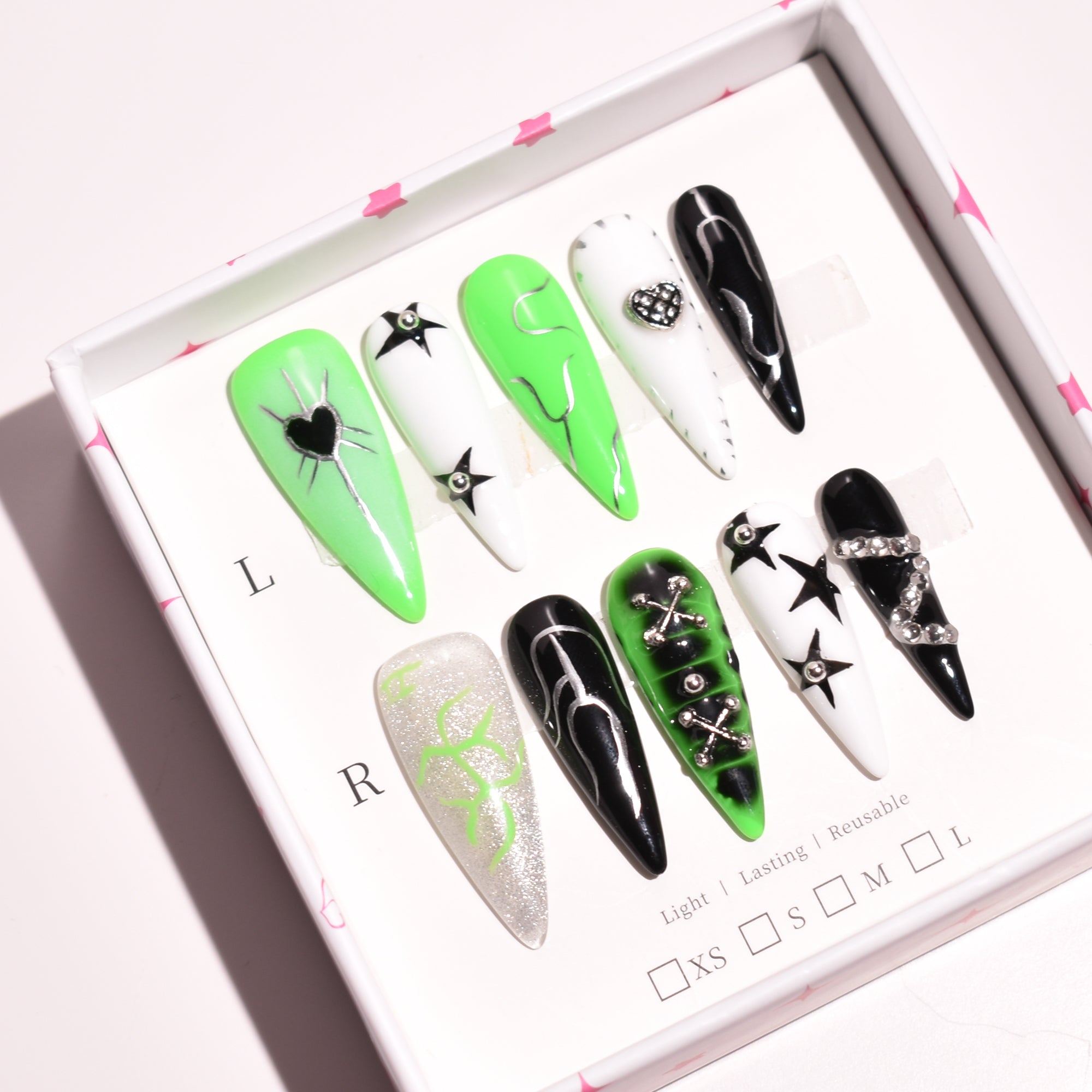 Venom Signal Stiletto Press-On Nails | b3B15