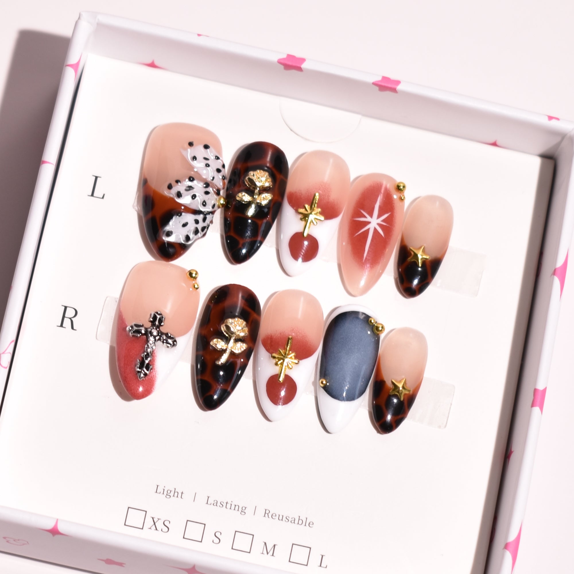 Crimson Relic Almond Press-On Nails | b3B07