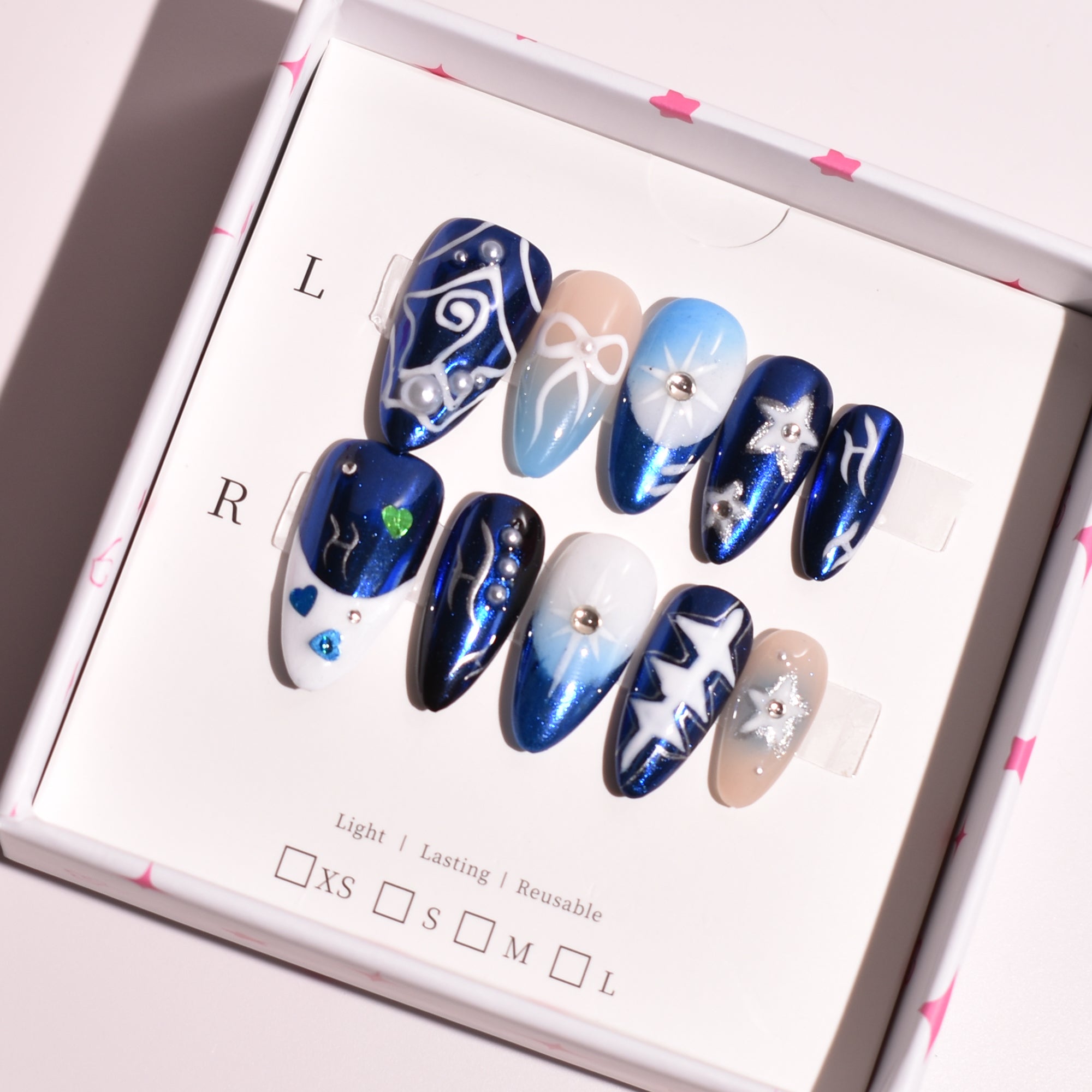 Midnight Orbit Almond Press-On Nails | b3B03
