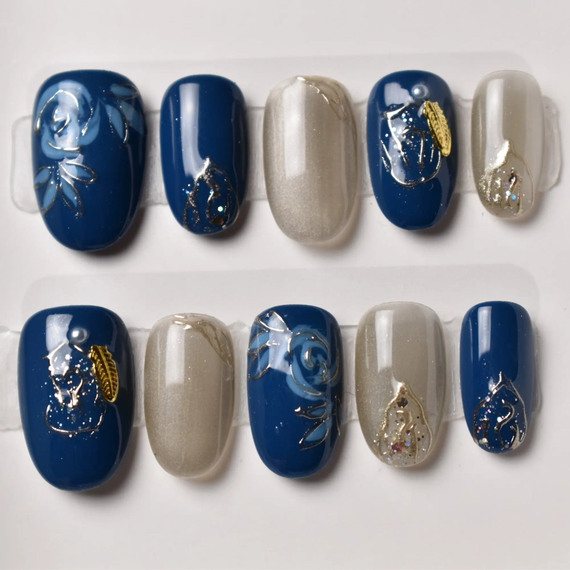 Aokami no Yoru (青神の夜) – “Night of the Blue God” Bling Empire Nails
