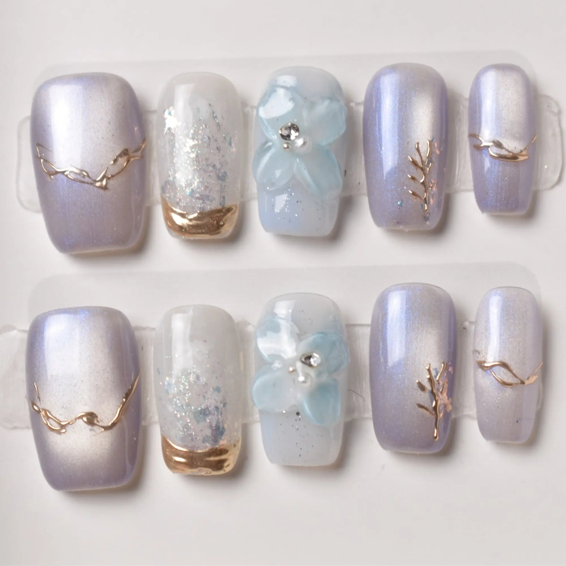 Shirokuma no Hana (白熊の花) – “Polar Bloom” Bling Empire Nails