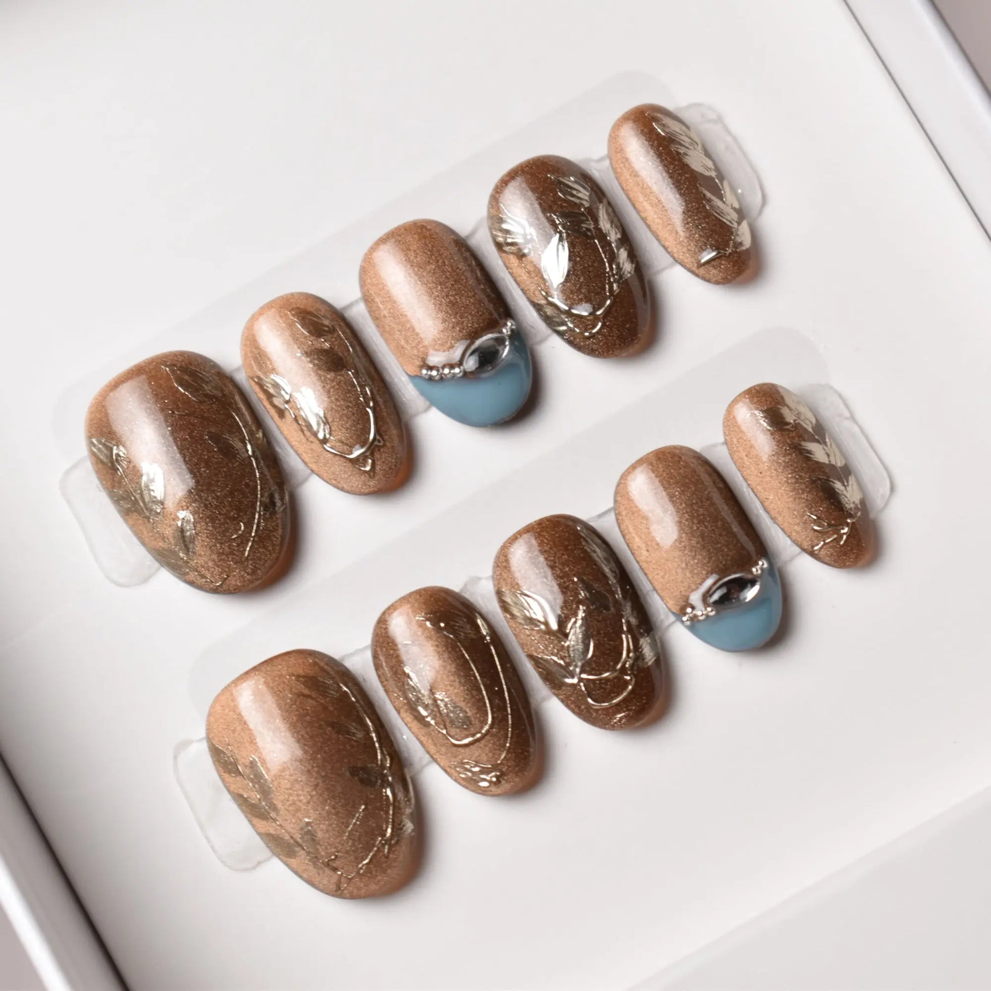 Kōcha no Mori (紅茶の森) – “Tea Forest” Bling Empire Nails