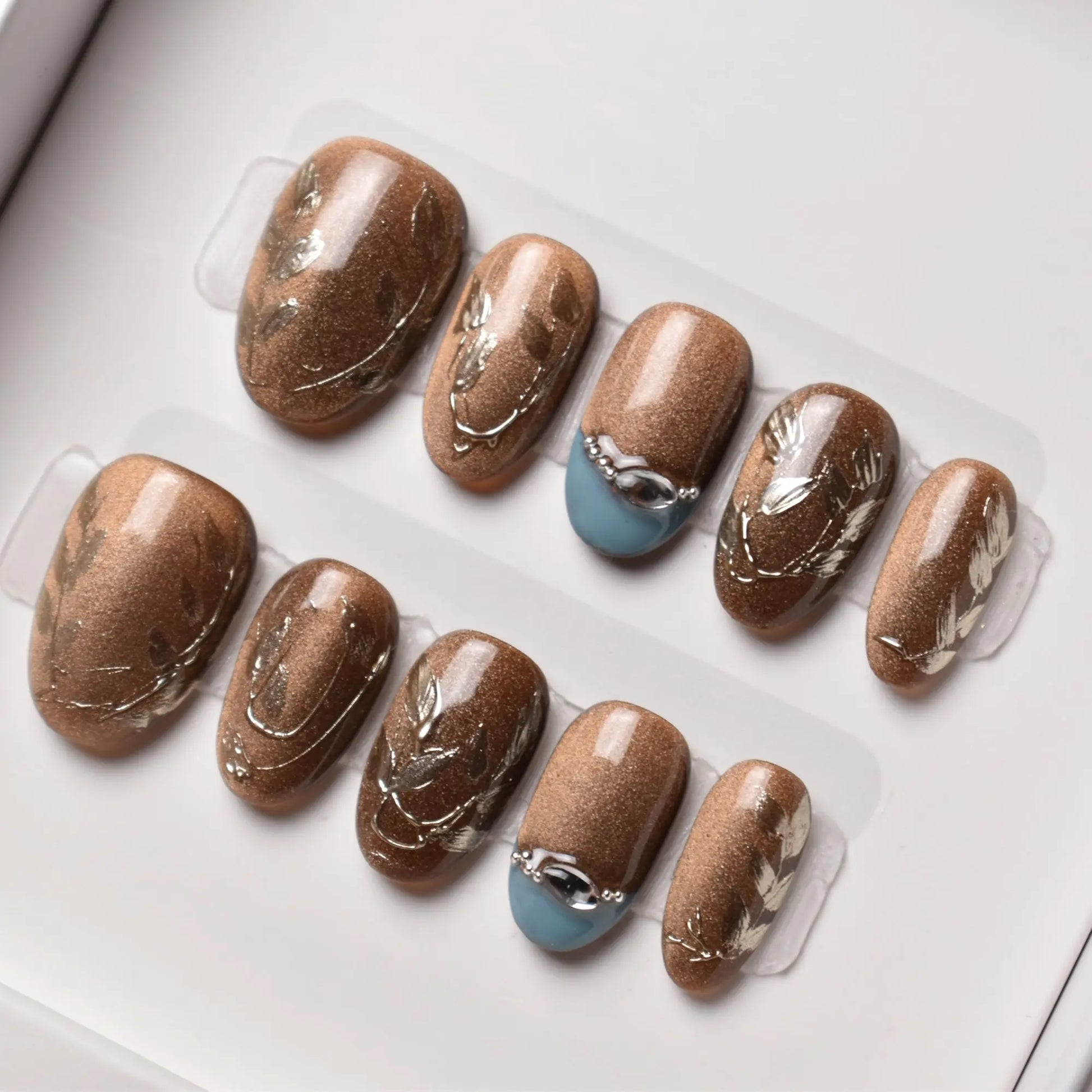 Kōcha no Mori (紅茶の森) – “Tea Forest” Bling Empire Nails