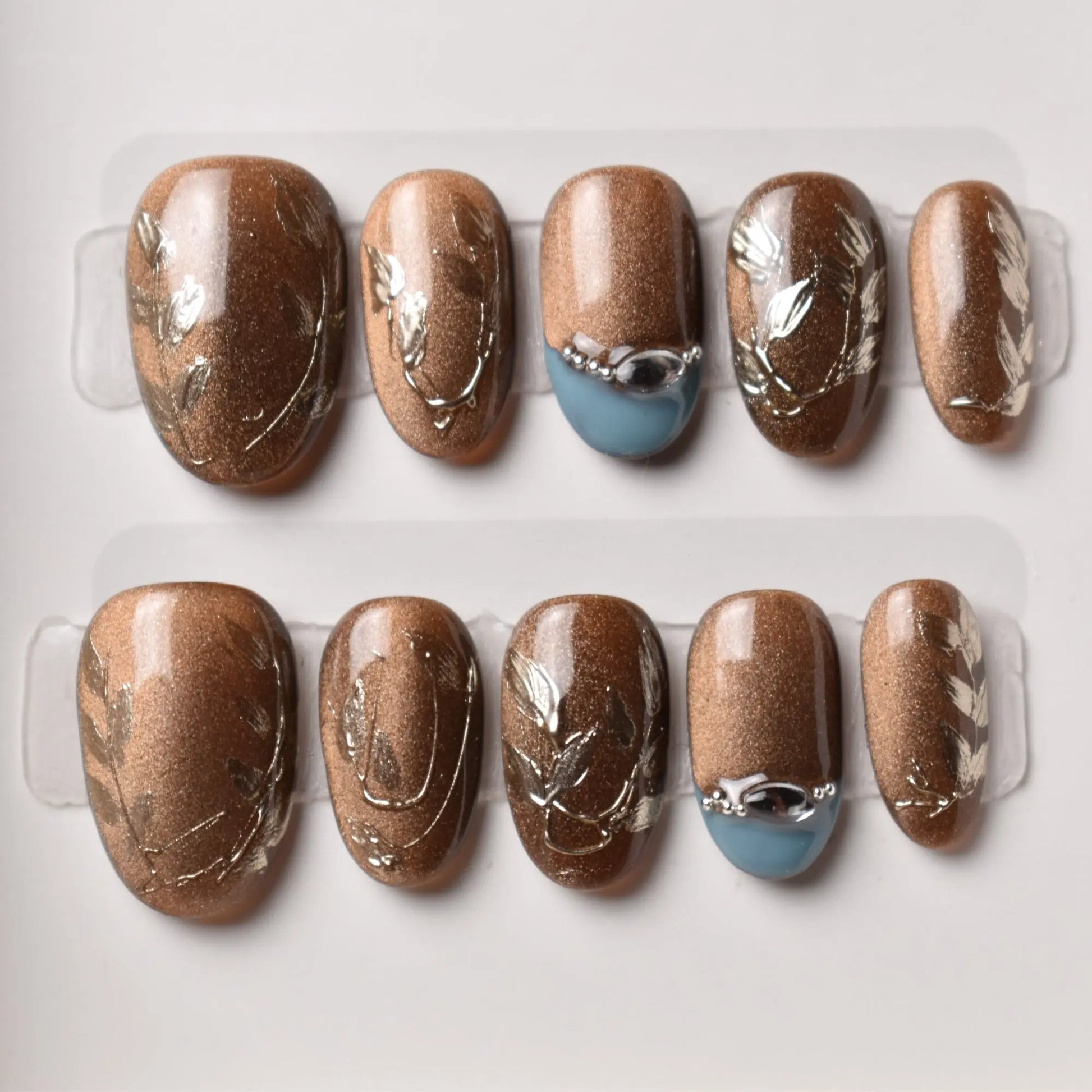 Kōcha no Mori (紅茶の森) – “Tea Forest” Bling Empire Nails