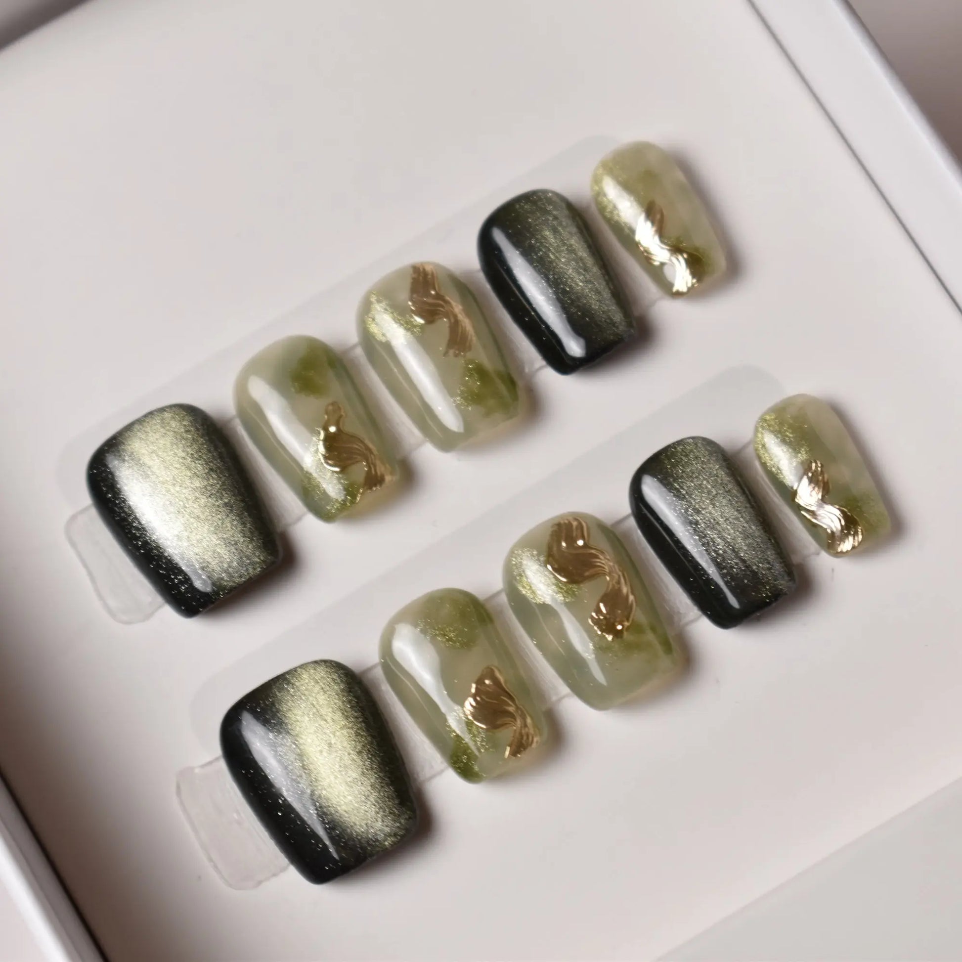 Midori no Umi (緑の海) – “Green Sea”  B1R23 Bling Empire Nails
