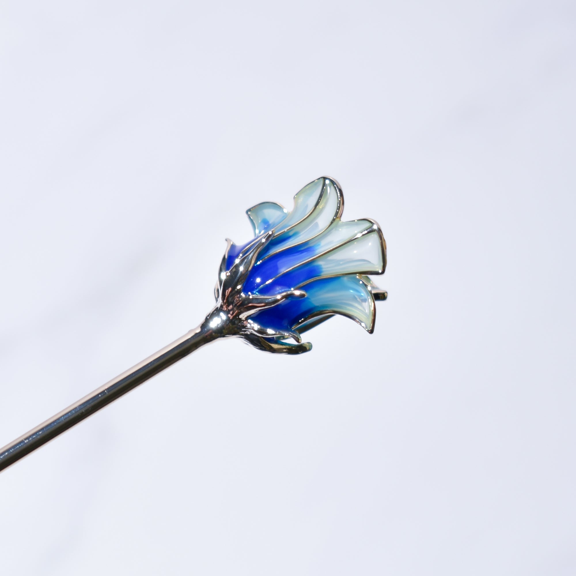 Exquisite 14k Gold Plated Copper Enameled Tulip Pin - 16.5cm - Artisan Craftsmanship