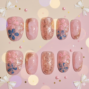 Hanami Whisper | Oval Floral Press-On Nails