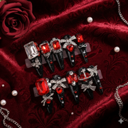 Crimson Dominion – Long Stiletto Press-On Nails | b3B50