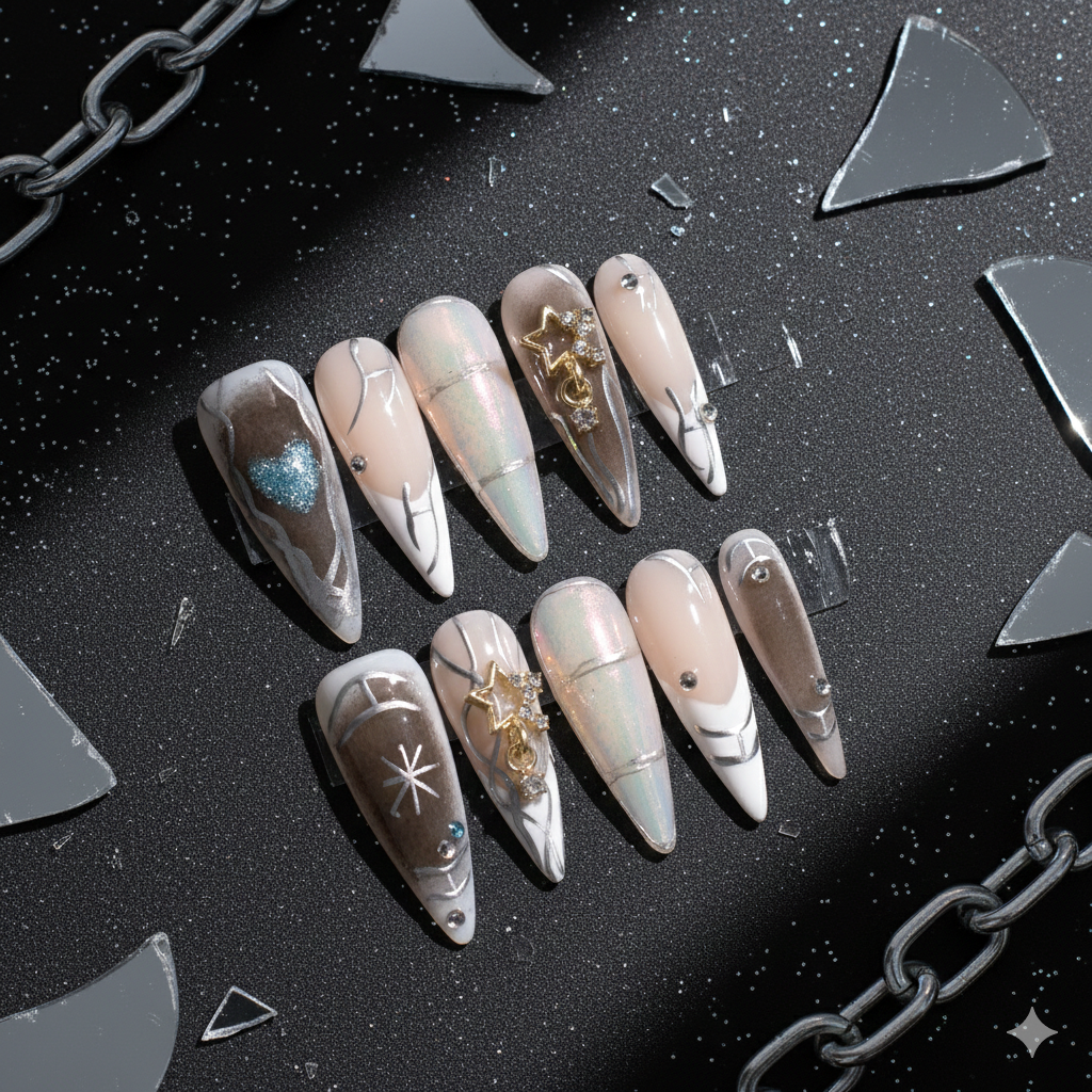Astral Veil Stiletto Press-On Nails | b3B06